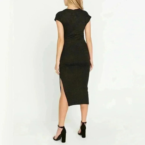 Buffalo David Bitton Bon Chic Maxi Dress Midi Charcoal Grey Black Size XS NWT - Picture 2 of 13